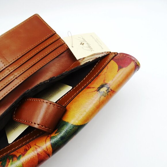 PATRICIA NASH Agira Genuine Floral Multi/Tan Color Leather Wallet - Picture 7 of 8